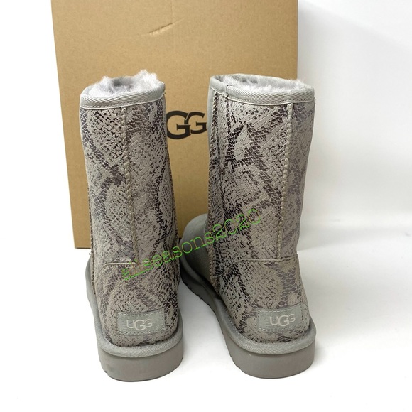 UGG Classic Short Metallic Shake Grey Women Boots - Picture 2 of 9